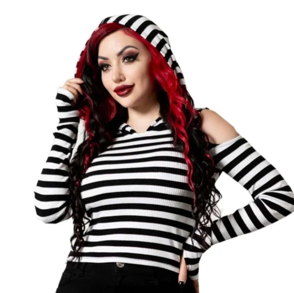Killstar Cause Of Death Hooded Top In White